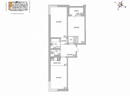 3-комнатная квартира, 65.9 м², 7/16 этаж