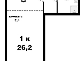 Продается 1-комнатная квартира Северный Власихинский проезд, 26.2 м², 1834000 рублей