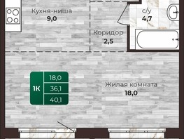 Продается 1-комнатная квартира Нагорная 6-я ул, 40.1  м², 4500000 рублей