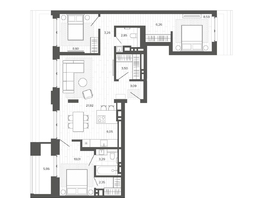 Продается 4-комнатная квартира ЖК Меланж, 85.56  м², 14342000 рублей