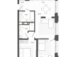 Продается 3-комнатная квартира ЖК Меланж, 63.88  м², 11260000 рублей