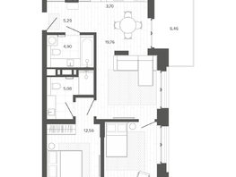 Продается 3-комнатная квартира ЖК Меланж, 68.99 м², 11910000 рублей