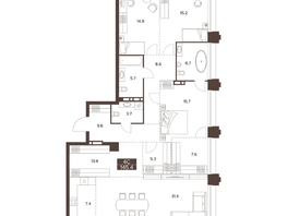 Продается 4-комнатная квартира ЖК Сахаров Парк, 146.5  м², 47173000 рублей