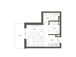 Продается 1-комнатная квартира ЖК Меланж, 32.52 м², 5866000 рублей
