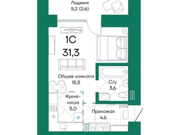 Продается Студия ЖК Широта, корпус 2, 31.3  м², 4867150 рублей