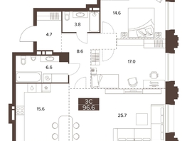Продается 3-комнатная квартира ЖК Сахаров Парк, 96.6  м&sup2;, 32351436 рублей