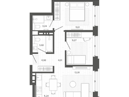 Продается 3-комнатная квартира ЖК Меланж, 55.04  м&sup2;, 9943000 рублей