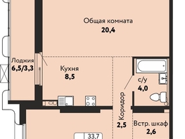 Продается 2-комнатная квартира ЖК Камчатка, корпус 5, 60.6  м&sup2;, 9100000 рублей