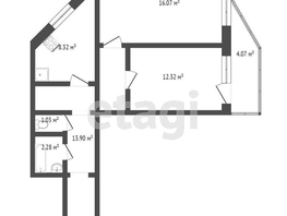 2-комнатная квартира, 53.6 м², 20/20 этаж