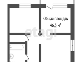 2-комнатная квартира, 46.3 м², 8/18 этаж