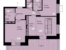 Продается 3-комнатная квартира ЖК Зеленые кварталы, 4 очередь, 69.2 м², 9480400 рублей