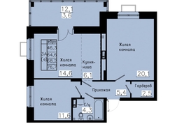 Продается 3-комнатная квартира ЖК Зеленые кварталы, 4 очередь, 68.2 м², 9207000 рублей