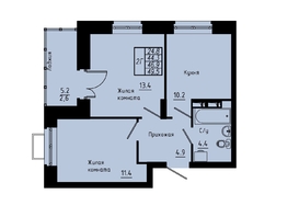 Продается 2-комнатная квартира ЖК Зеленые кварталы, 3 оч, корпус 4, 46.9  м&sup2;, 7175700 рублей