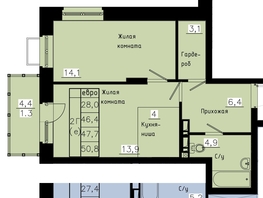 Продается 2-комнатная квартира ЖК Зеленые кварталы, 4 очередь, 47.7  м&sup2;, 7393500 рублей