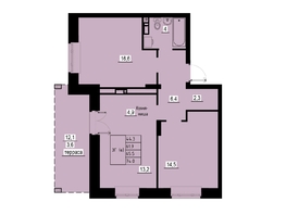 Продается 3-комнатная квартира ЖК Зеленые кварталы, 4 очередь, 65.5  м&sup2;, 9432000 рублей