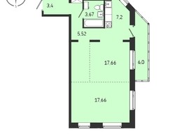 Продается 2-комнатная квартира ЖК Суворов, 61.11  м², 8264100 рублей