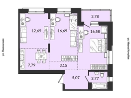 Продается 3-комнатная квартира ЖК Источник, дом 3, 69.52 м², 8845655 рублей