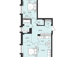 Продается 3-комнатная квартира ЖК Клубный дом на Грязнова, 70.88  м², 26500000 рублей