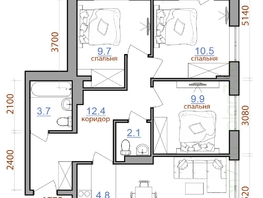 Продается 4-комнатная квартира ЖК Первый Ленинский квартал, дом 2, 74  м², 7785900 рублей