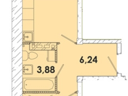 Продается 1-комнатная квартира ЖК Лето, дом 2, 45.8  м², 5931100 рублей