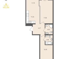 Продается 2-комнатная квартира ЖК Автограф, 74.17  м², 11610040 рублей