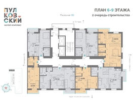 Продается 2-комнатная квартира ЖК Пулковский, 2 очередь, 47.31  м², 7299933 рублей