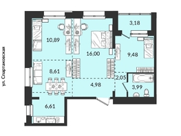 Продается 3-комнатная квартира ЖК Источник, дом 6, 65.79  м², 8157960 рублей