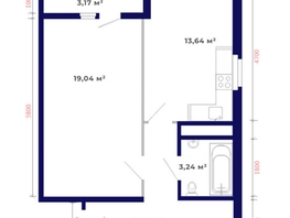 Продается 1-комнатная квартира ЖК Юго-Западный, дом 17, 49.54  м², 6043000 рублей