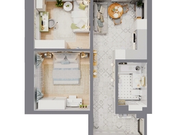 Продается 2-комнатная квартира ЖК Стрижи Сити, блок-секции 6,7, 50.66 м², 11398500 рублей