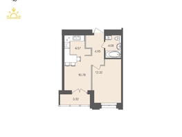 Продается 1-комнатная квартира ЖК Автограф, 40.02 м², 7443906 рублей