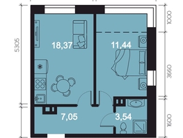 Продается 2-комнатная квартира ЖК RIVERANG (РиверАнг), 43.35 м², 10034251 рублей
