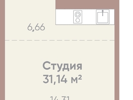 Продается 1-комнатная квартира ЖК Новые горизонты на Советской, д 1, 31.14  м², 5900000 рублей