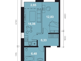 Продается 2-комнатная квартира ЖК RIVERANG (РиверАнг), 42.35 м², 9798313 рублей