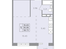 Продается 1-комнатная квартира ЖК Радужный мкр, дом 11-4, 38.73  м², 5809500 рублей