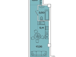 Продается 1-комнатная квартира ЖК Звезды, дом 3, 29.19 м², 10315746 рублей