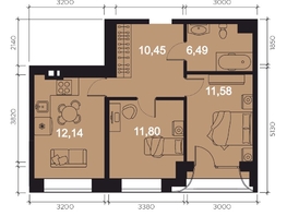 Продается 2-комнатная квартира ЖК RIVERANG (РиверАнг), 57.04  м², 16794527 рублей