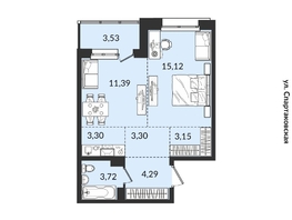 Продается 2-комнатная квартира ЖК Источник, дом 2, 45.44 м², 8447120 рублей