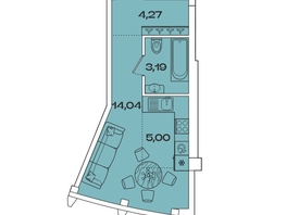 Продается 1-комнатная квартира ЖК Звезды, дом 3, 26.5  м², 10205150 рублей