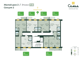 Продается 2-комнатная квартира ЖК Семья, 4 очередь, б/c 9, 82.25  м², 12491055 рублей
