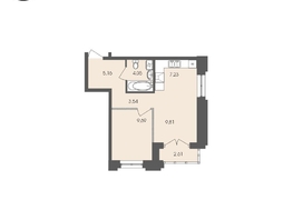 Продается 1-комнатная квартира ЖК Автограф, 42.09  м², 9489743 рублей