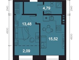 Продается 1-комнатная квартира ЖК RIVERANG (РиверАнг), 42.8  м², 13164720 рублей