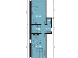 Продается 2-комнатная квартира ЖК RIVERANG (РиверАнг), 63.69  м², 16949871 рублей