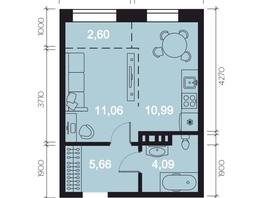 Продается 1-комнатная квартира ЖК RIVERANG (РиверАнг), 34.4  м², 9728565 рублей