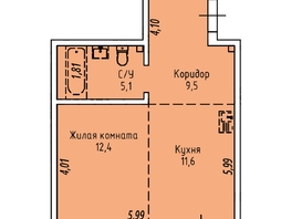Продается 1-комнатная квартира ЖК Стрижи Сити, блок-секции 8,9, 39.6  м&sup2;, 11120000 рублей