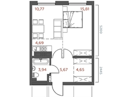 Продается 1-комнатная квартира ЖК Салют, 45.53  м&sup2;, 9465687 рублей
