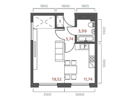 Продается 1-комнатная квартира ЖК Салют, 39.35  м&sup2;, 9503025 рублей