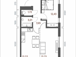 Продается 2-комнатная квартира ЖК Салют, 55.63  м&sup2;, 11507065 рублей