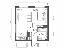 Продается 1-комнатная квартира ЖК Салют, 36.02  м&sup2;, 8512920 рублей