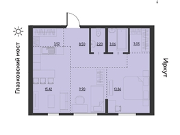 Продается 3-комнатная квартира ЖК Затон, блок-секция 2, 59.7  м&sup2;, 8686350 рублей
