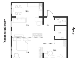 Продается 3-комнатная квартира ЖК Затон, блок-секция 3, 67.22  м&sup2;, 8503330 рублей